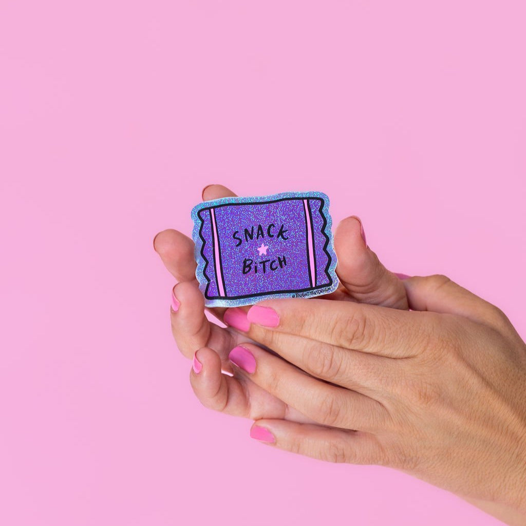 Snack Bitch Holographic Glitter Sticker