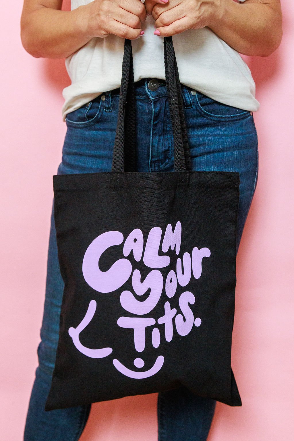 Calm Your Tits Cotton Tote Bag
