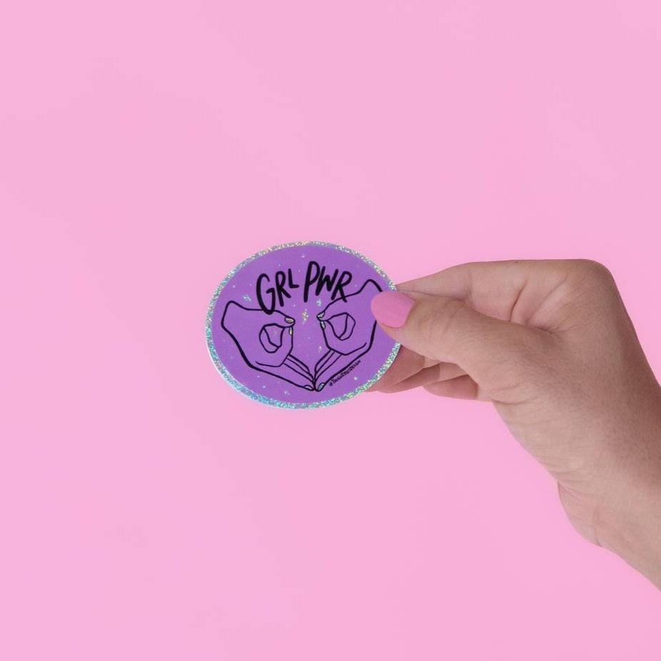 Girl Power Holographic Glitter Sticker
