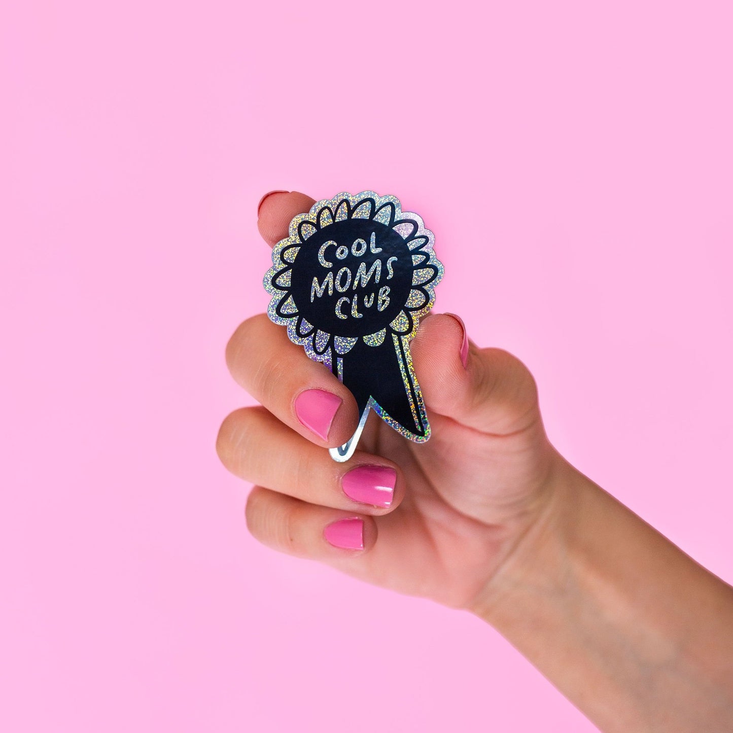 3" Cool Moms Club Holographic Glitter Sticker