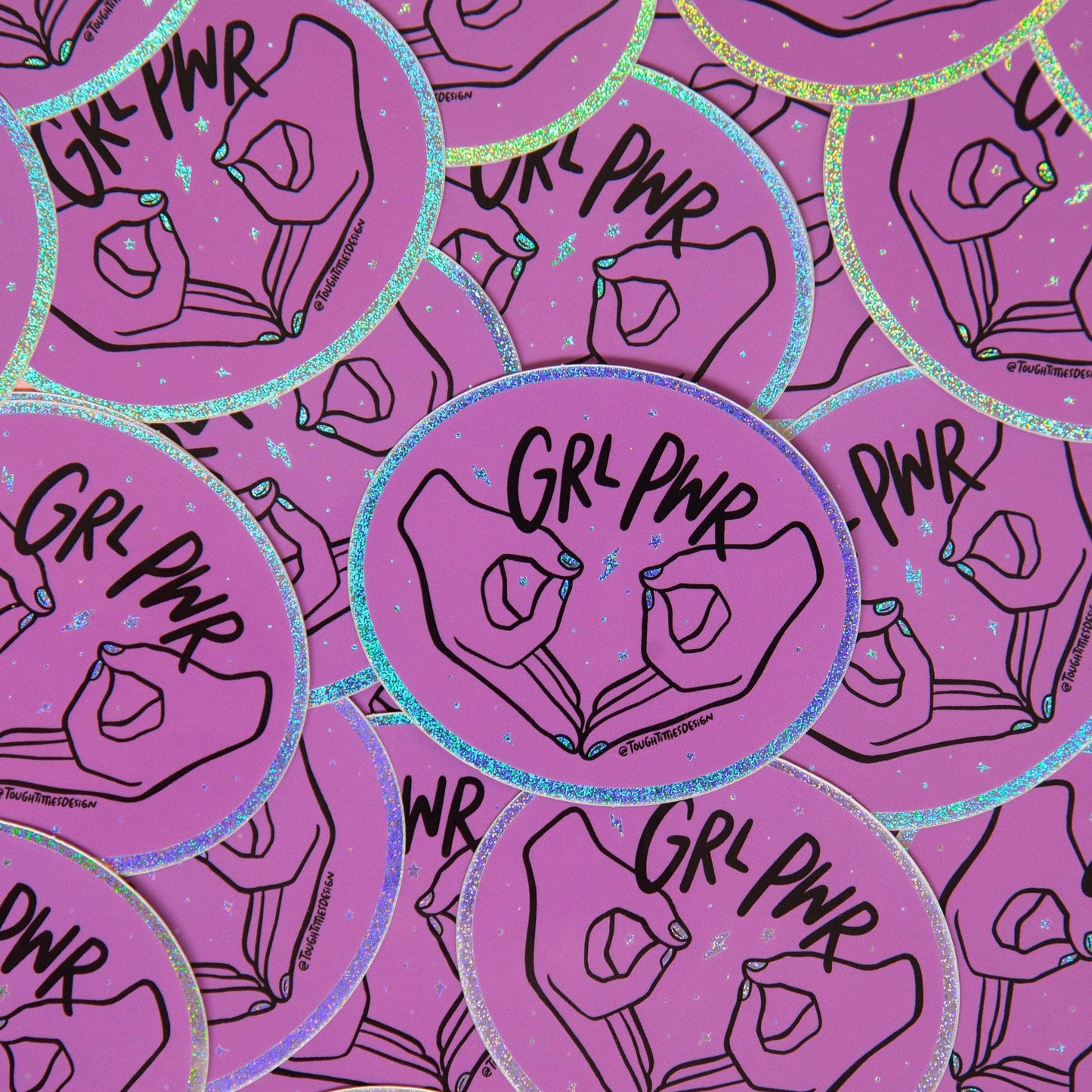 Girl Power Holographic Glitter Sticker