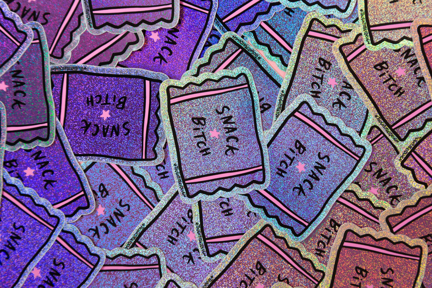 Snack Bitch Holographic Glitter Sticker