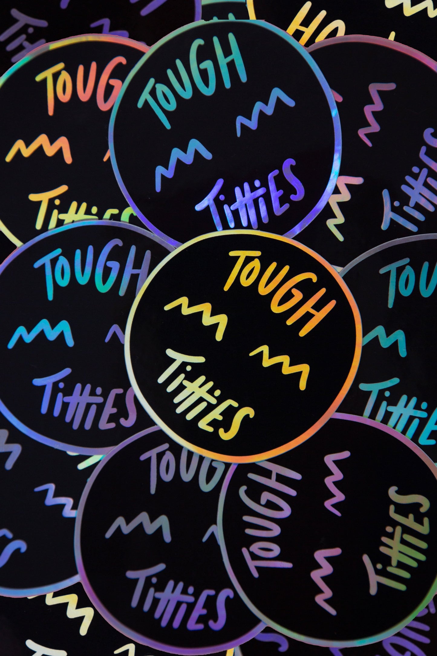 Tough Titties Scar Holographic Sticker