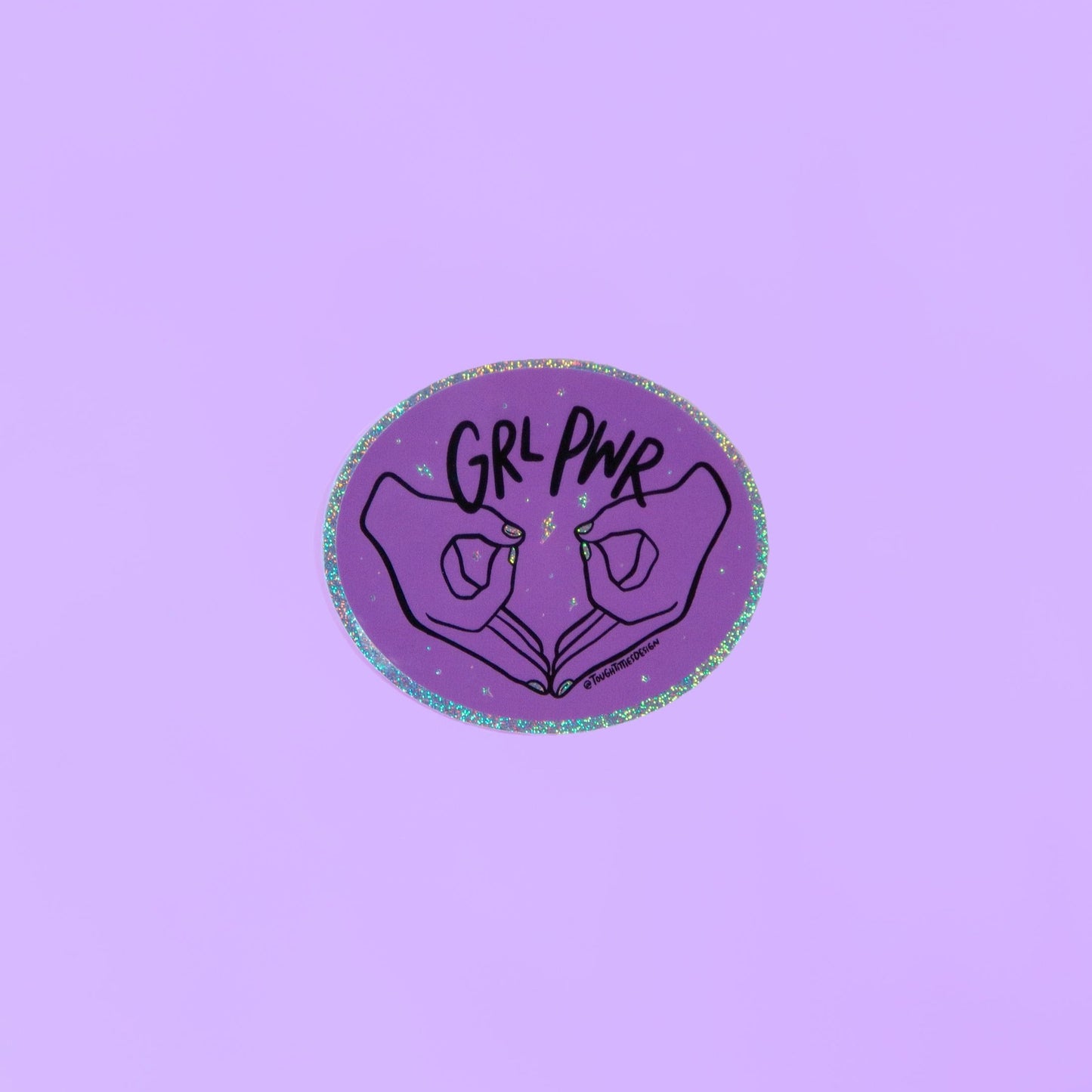 Girl Power Holographic Glitter Sticker