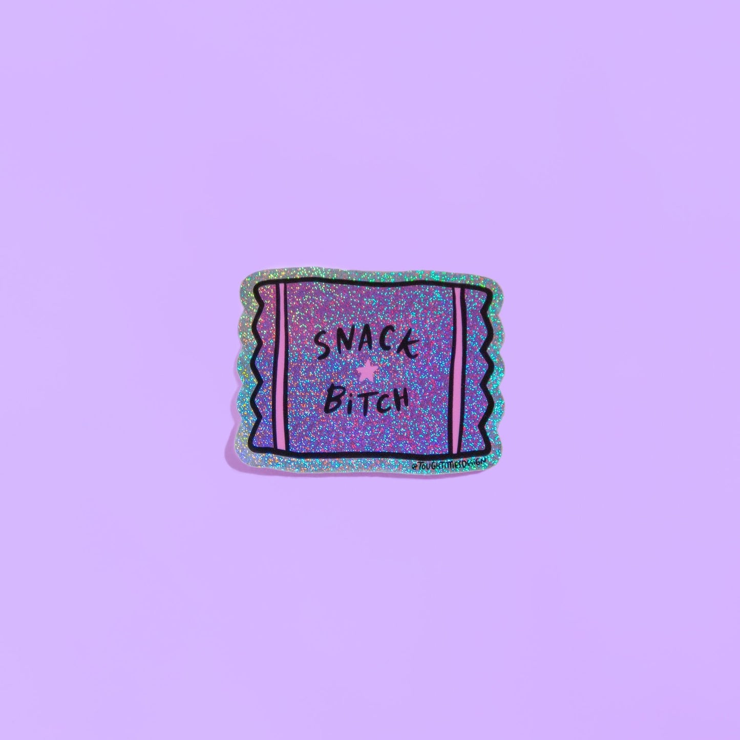 Snack Bitch Holographic Glitter Sticker