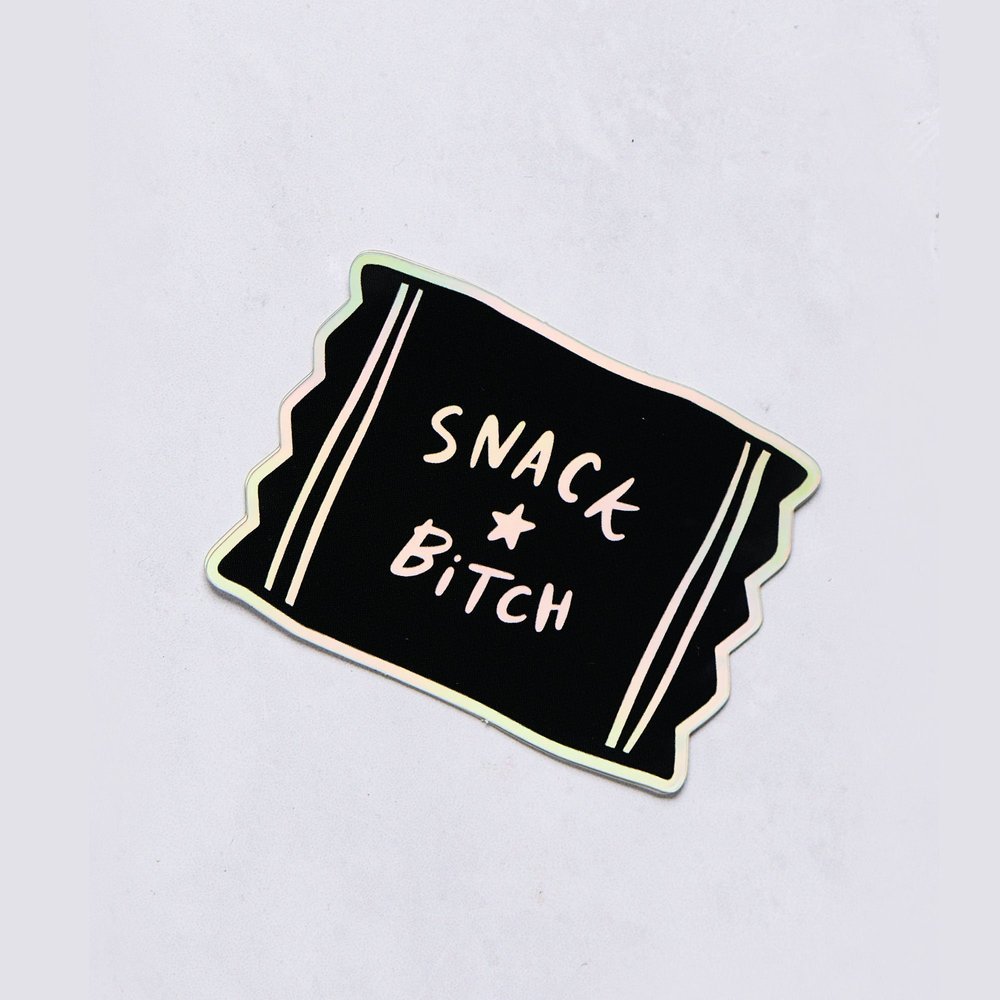 Snack Bitch Holographic Glitter Sticker