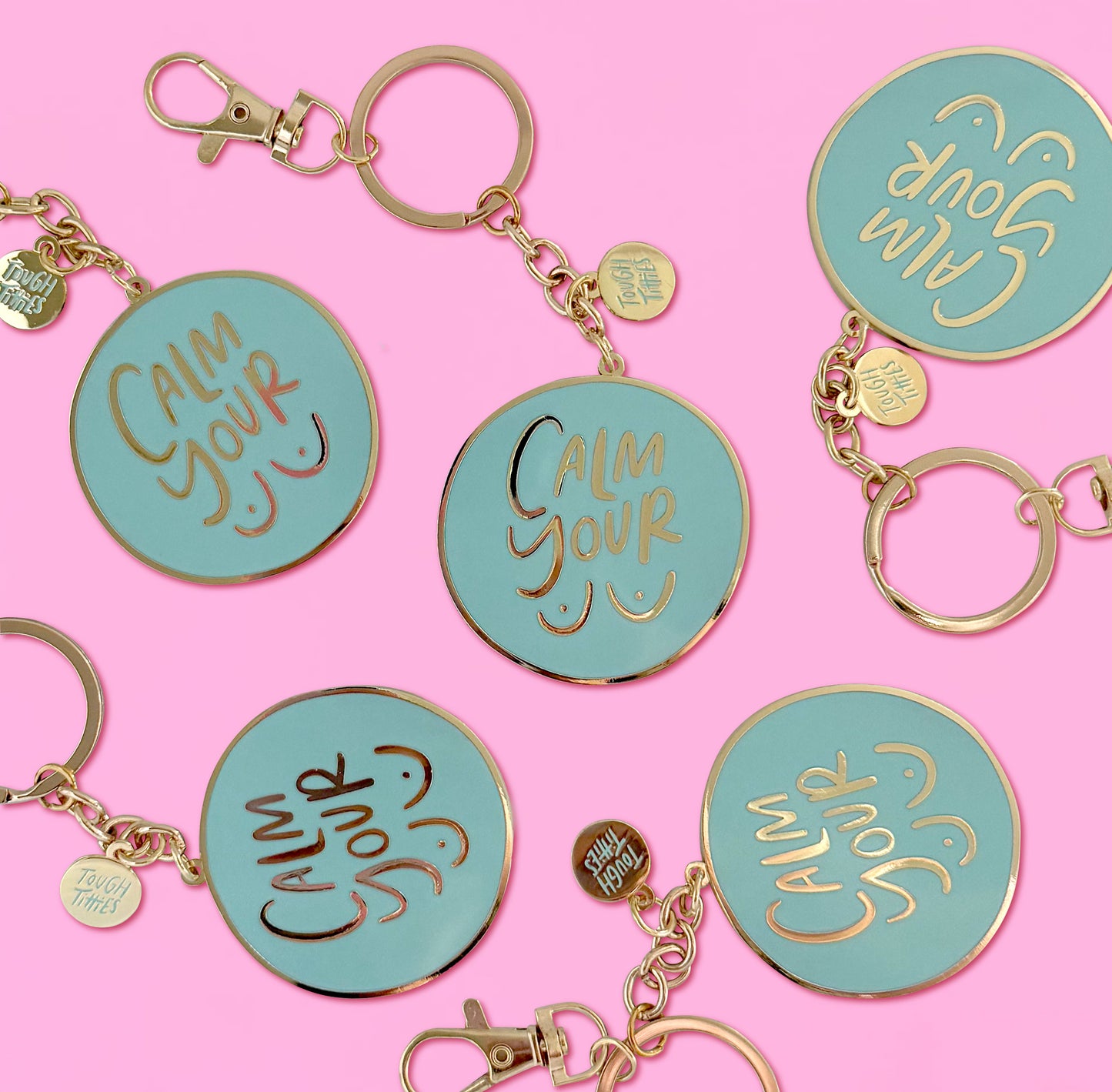 Calm Your Tits 2" Enamel Keyring