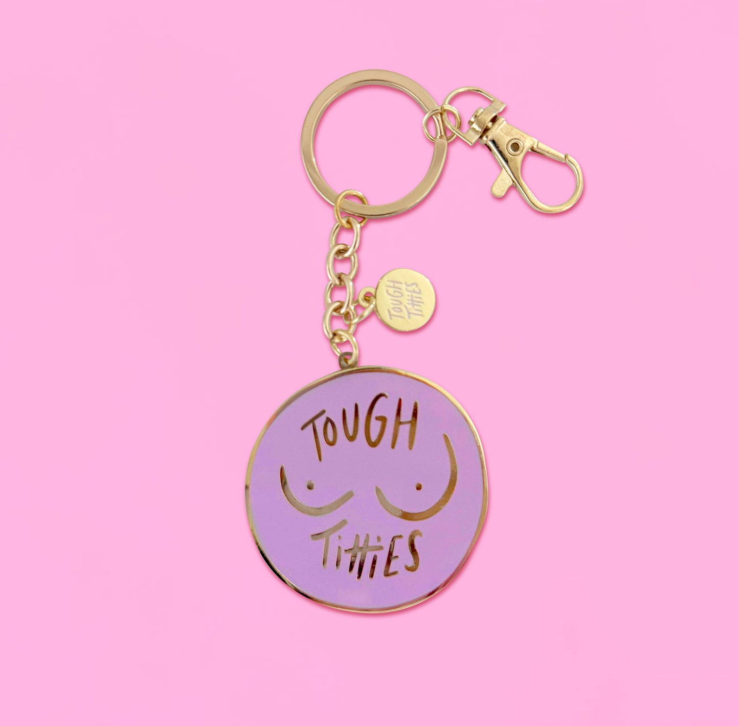 Tough Titties 2" Enamel Keyring